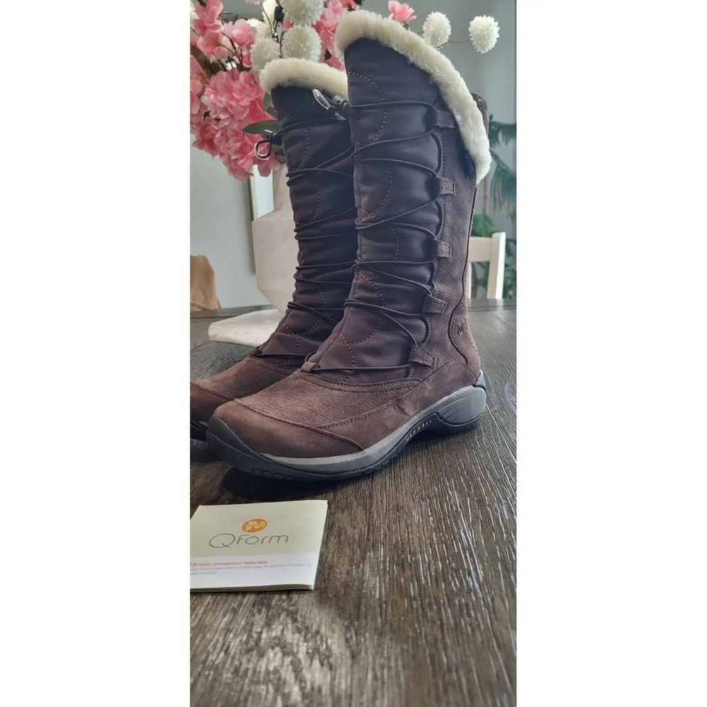 Merrell‎ Encore Apex Waterproof Winter Boots Womens 7.5 Coffee Bean Brown J66638